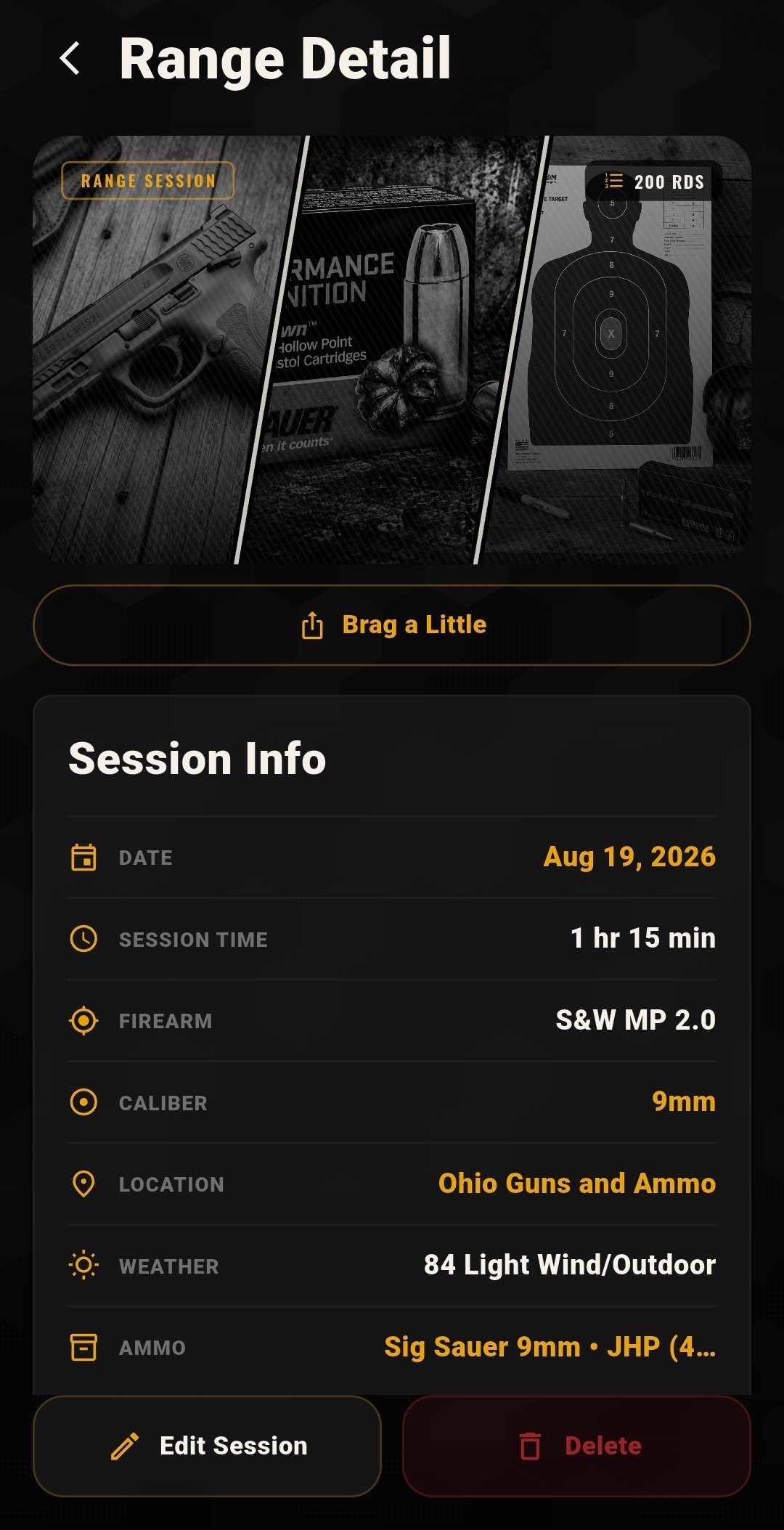 Range session log